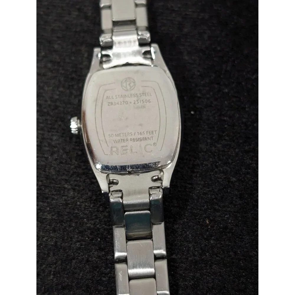 Relic Womens Silver Stainless‎ Steel Watch Quartz Analog 5.5 in Wrist